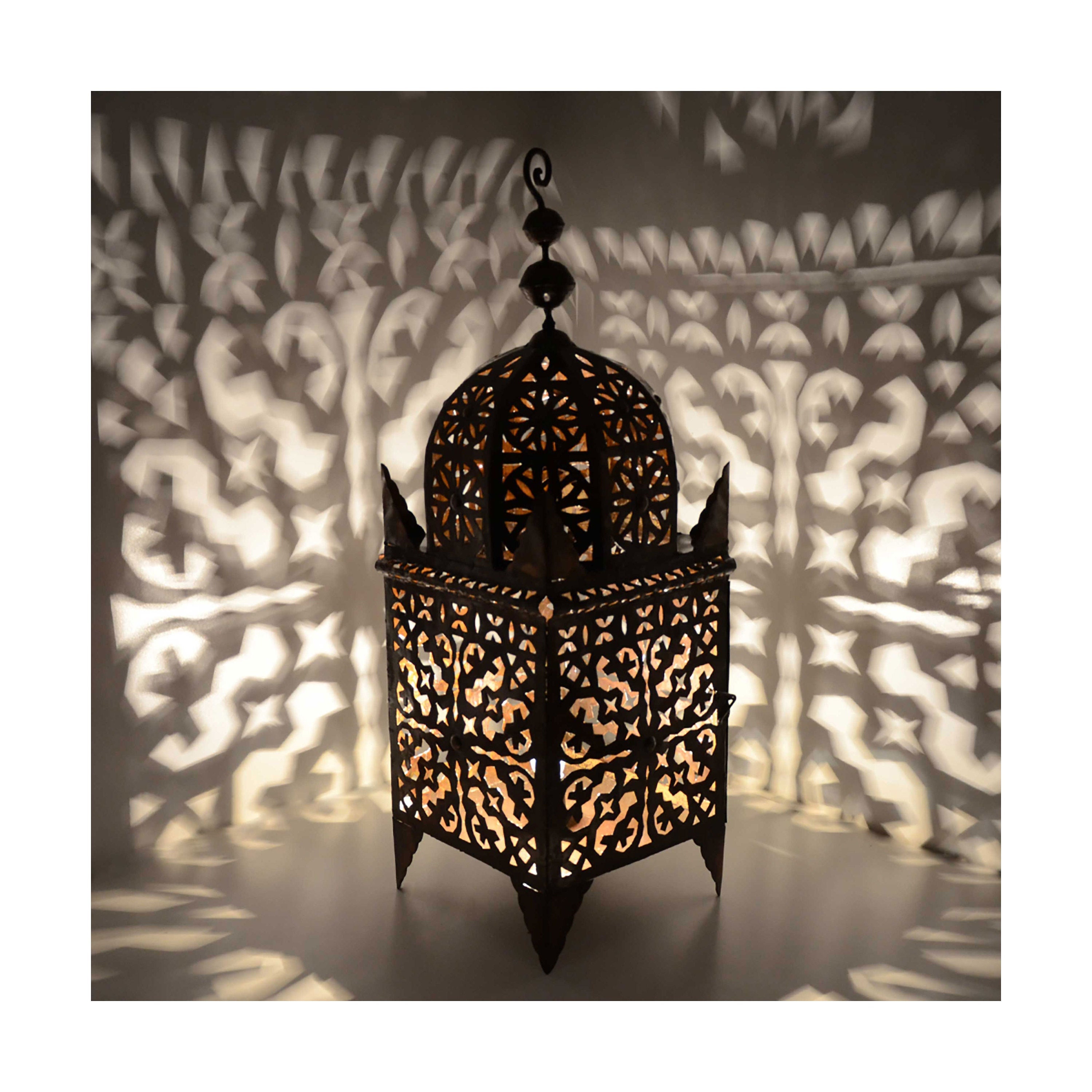 Orientalische Lampe Schmiedeeisen Marokkanische Laterne Eisenlaterne ELJ H120cm 