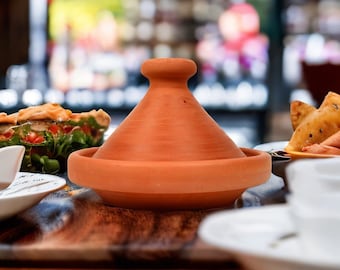 Moroccan Tagine 22 cm Unglazed Clay Pot Tagine Tajin Marrakech Cooking Pot Taschin
