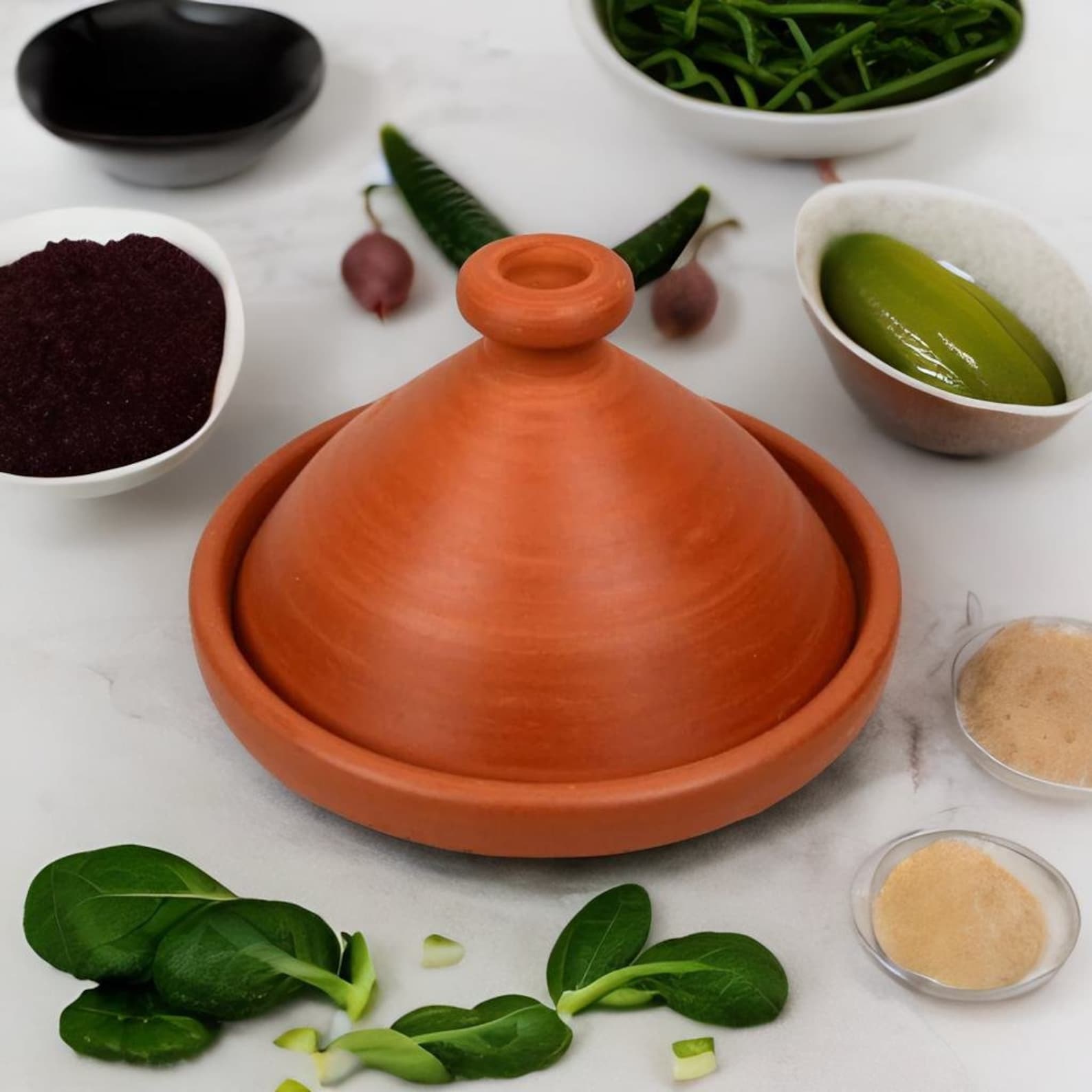 Marrakesh Terracotta Tagine – Unglazed Clay Cooking Pot — view 3