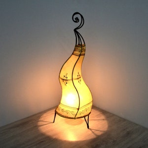 Moroccan floor lamp Akilah 62 cm Oriental leather lamp Iron frame Hand-forged 320332