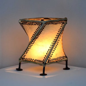 Lampe orientale en cuir Cyclone Blanc 15 cm, lampe marocaine, structure en fer forgé à la main 330332