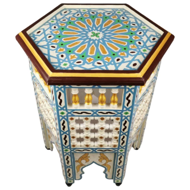 Table marocaine, table orientale peinte à la main, table, table d'appoint, table d'appoint marocaine, table d'appoint orientale image 1