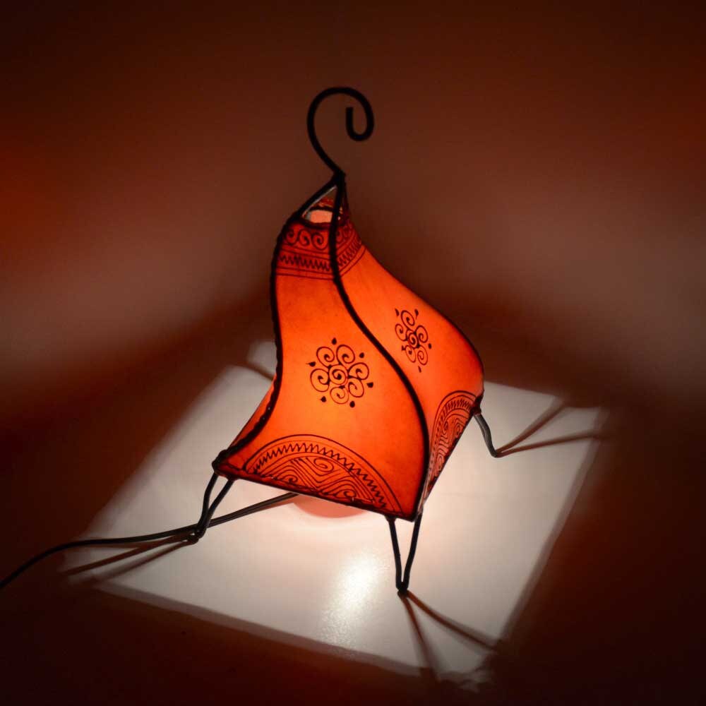 Orientalische Hennalampe Orient Lampe Henna Lederlampe Stehleuchten 160cm NATUR 