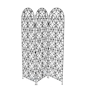 Marokkanischer Raumteiler Paravent Dreitürig H 150/180 cm aus Kunstschmiedeeisen orientalische Raumtrennung Trennwand Marokkanisch Asiatisch