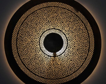 Oriental wall lamp Ring Big made of brass round Moroccan wall light handmade 1001 Nights D80cm handcrafted