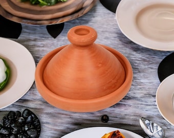 Tagine unglazed for cooking 22 cm original from Morocco Hand-made Moroccan Berber Tagine casserole pot clay pot lead-free Tajin pot
