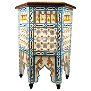 Table marocaine, table orientale peinte à la main, table, table d'appoint, table d'appoint marocaine, table d'appoint orientale image 2