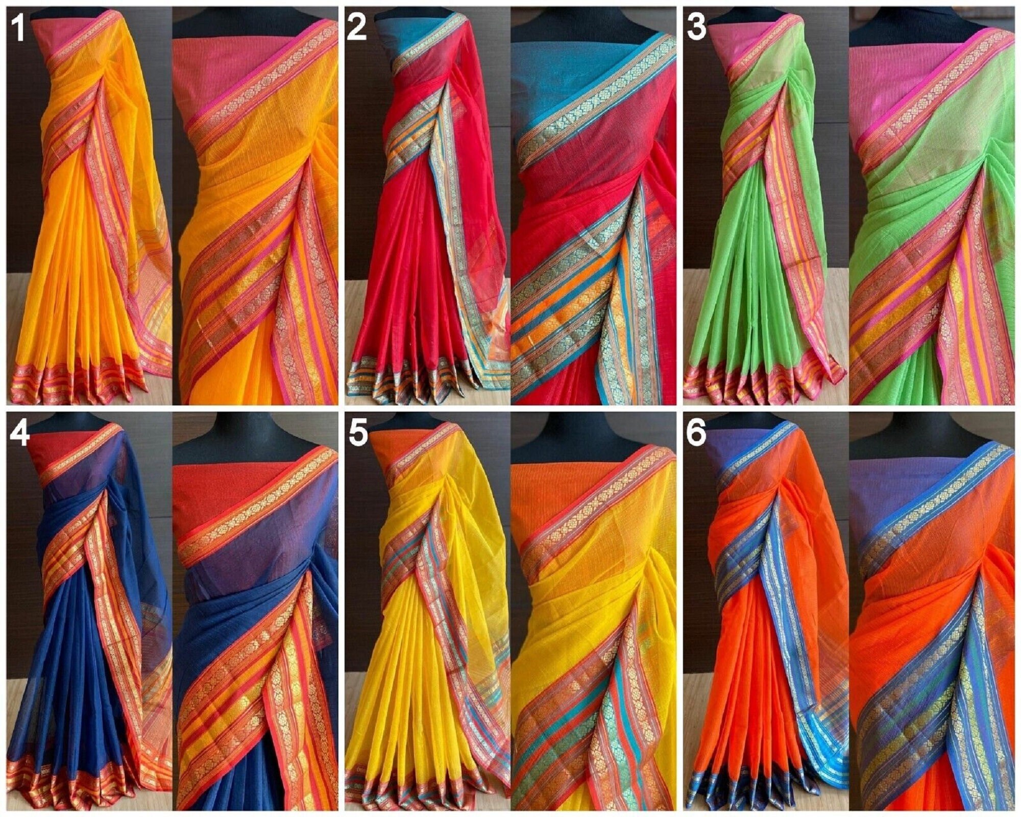 Cotton Sarees - Etsy UK