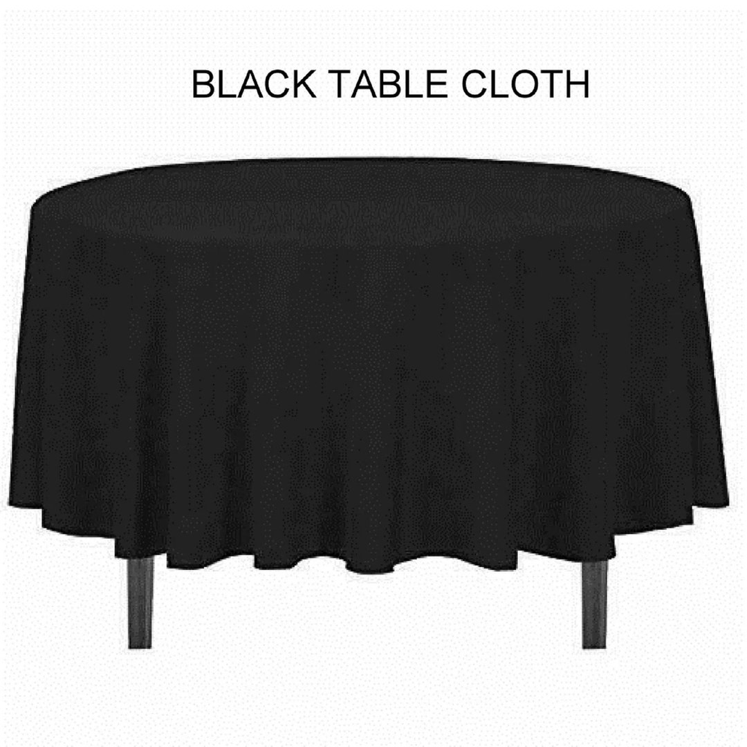 Round Tablecloth Table Cover Cloth Black Satin Banquet Wedding Etsy UK