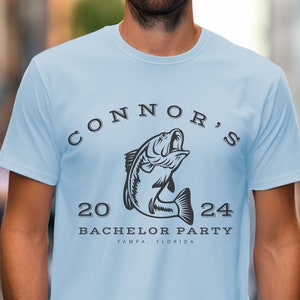 Personalized Fishing Bachelor Party Shirts: Groomsmen Group Matching