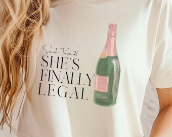 Personalized 21st Birthday Boxy Tee: Women&#39;s Custom Comfort Colors Shirt