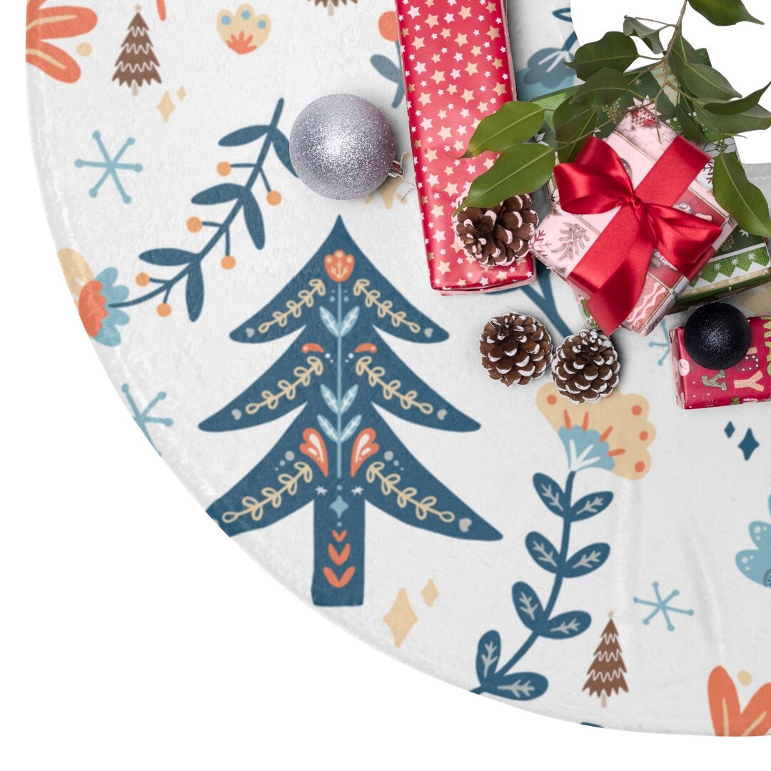 Scandinavian Christmas Tree Skirts Beautiful Design and Soft Etsy