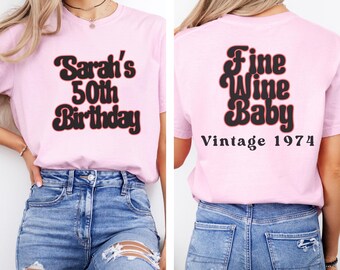 Personalized 50th Birthday T-Shirt: Vintage 1974 Party Tee