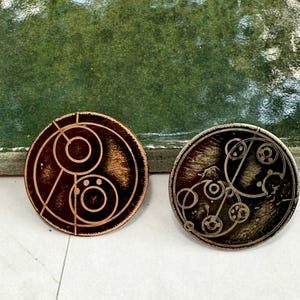Doctor Who Pin Custom Gallifreyan Name | Choice of copper or nickel silver | Personalized