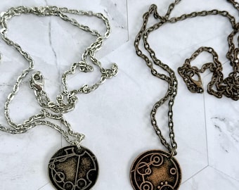 Doctor Who Necklace Custom Gallifreyan Name | Choice of copper or nickel silver | Personalized