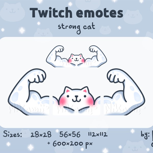 Buff Cute Cat Meme Emotes Etsy