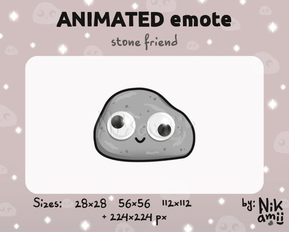 Stone Friend Animated Emote Twitch Discord Streamer Etsy