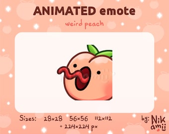 Peach shows tongue - ANIMATED Emote / Discord, Kick / Weird and funny / Licking / Lick / Stream / Wave / Worm / Meme / GIF