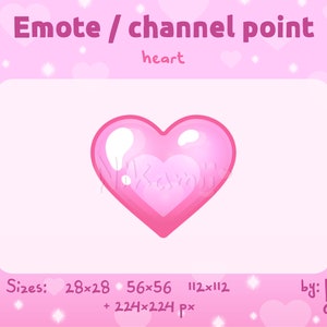 Pastel pink heart - Emote / Channel point / For Twitch, Kick, Discord / Stream / Love / Shiny / Cute / Kawaii