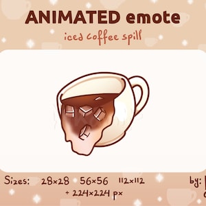 Iced coffee spill - ANIMATED Emote / For Twitch, Discord, Kick / Streamer / Stream / cup, drink emote