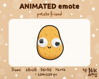 Potato friend - ANIMATED Emote / Cute potato with googly eyes / For Twitch, Kick, Discord / Streamer / Stream / Funny / Crazy