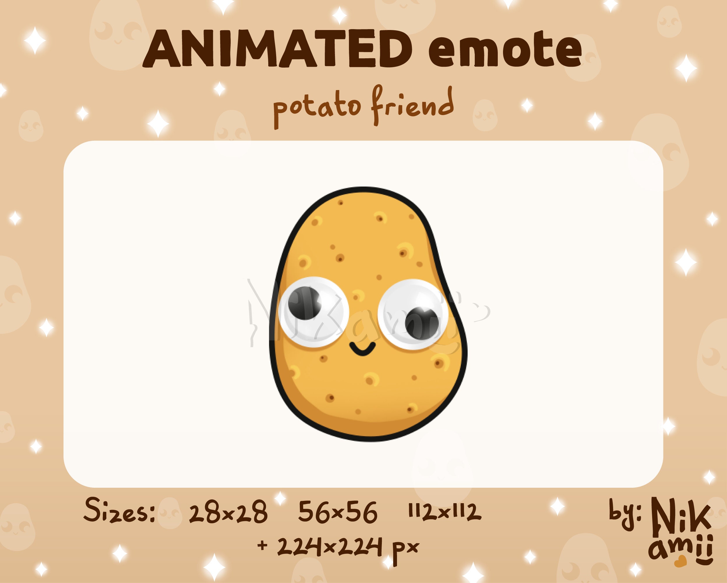 Potato Friend ANIMATED Emote / Cute Potato With Googly Eyes - Etsy Potato Friend ANIMATED Emote / Cute Potato With Googly Eyes - Etsy
