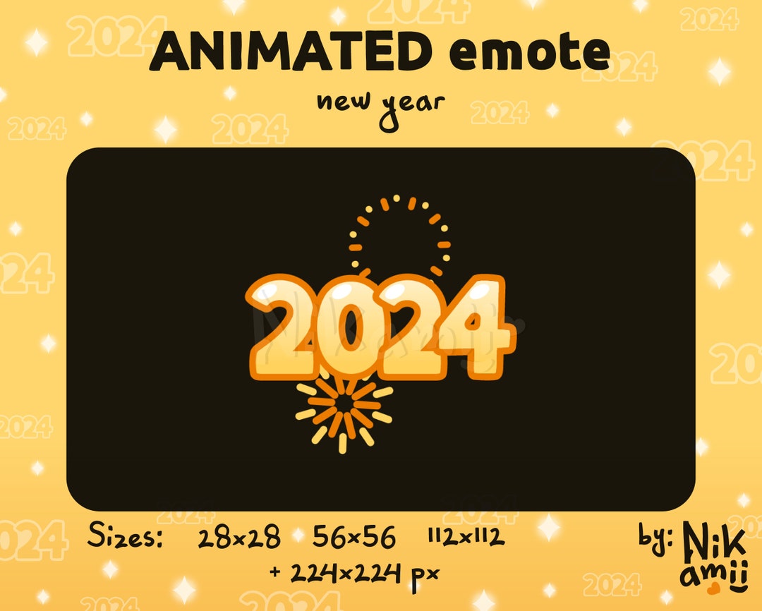 2024 ANIMATED Emote / New Year Celebration Emote for Twitch Etsy UK