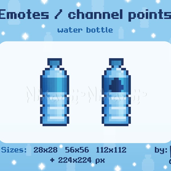 Pixel Art Water Bottle - Etsy