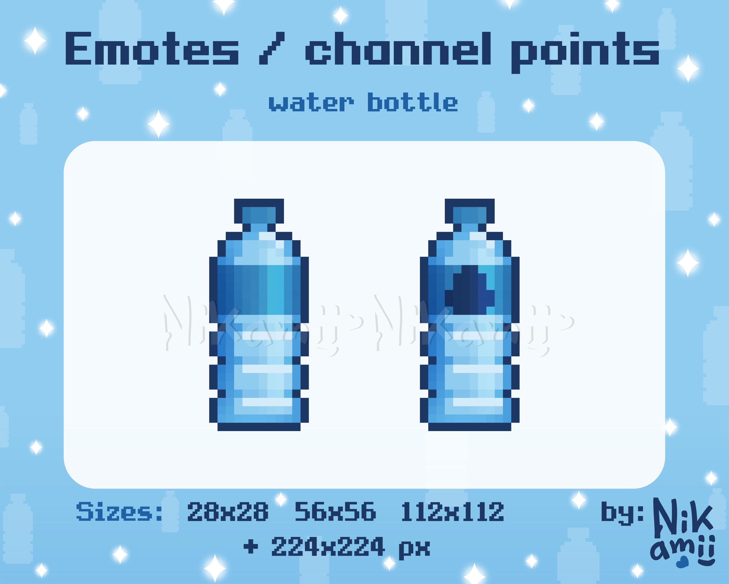 Hydrate Channel point Drink Twitch Emote Stream H2O water bottle