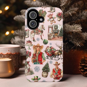 Western Cowgirl Christmas Phone Case for MagSafe Phone case for iPhone 16, 15, 14, 13, 12 Pro Max for Country Aesthetic Phone Cases gift