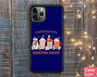 Cute Christmas Coffee and Gingerbread Graphic Phone case, Girls iPhone case, X mas Gifts iPhone 14, iPhone 13, iPhone 12, iPhone 11, Gifts