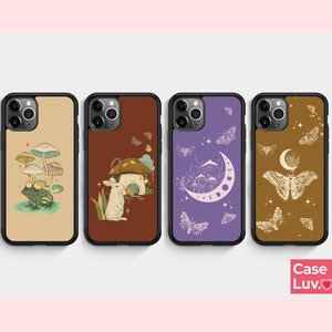 Aesthetic Cottagecore frog, moth, rabbit, celestial moth Phone Case,  iPhone 15 pro max, iPhone 14, iPhone 13, iPhone 21, iPhone 7,8, nature