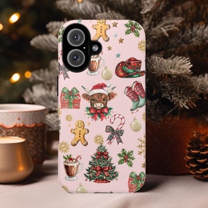 Cowgirl Christmas Phone Case for iPhone 16, 15, 14, 13, 12, 11, Galaxy S24, S23, S22, S21, Pixel 8, 7 for Country Aesthetic Phone Cases gift