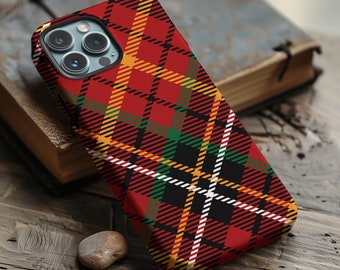 Christmas Red Plaid MagSafe iPhone Case: Festive Phone Cover