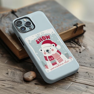 Polar Bear Phone Case for Christmas Gift iPhone Cover for iPhone 16, 15, 14, 13, 12, 11, Galaxy S24, S23  Winter Aesthetic Gift for her