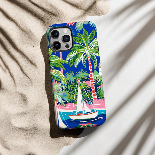 Coastal Summer Phone case - Blue Aesthetic Ocean iPhone Case - Mediterranean Summer Phone case - Preppy iPhone Samsung Pixel Phone Cases