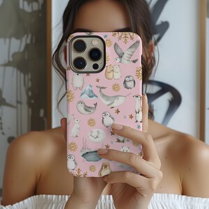 Arctic Creatures Aesthetic Phone Case for Christmas Gift iPhone Cover for iPhone 16 15 14 13 12 Galaxy S24 Antarctic Wildlife Phone cover