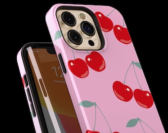 Cherry Aesthetic Retro phone Case Cover for iPhone 16, 15, 14, 13, 12, Galaxy S24, S23, Pixel 8, 7 - Y2K Phone case Cottagecore iphone cover