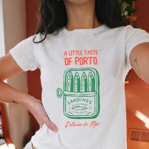 Sardine Can Baby Tee: Y2K Preppy Art Graphic T-Shirt