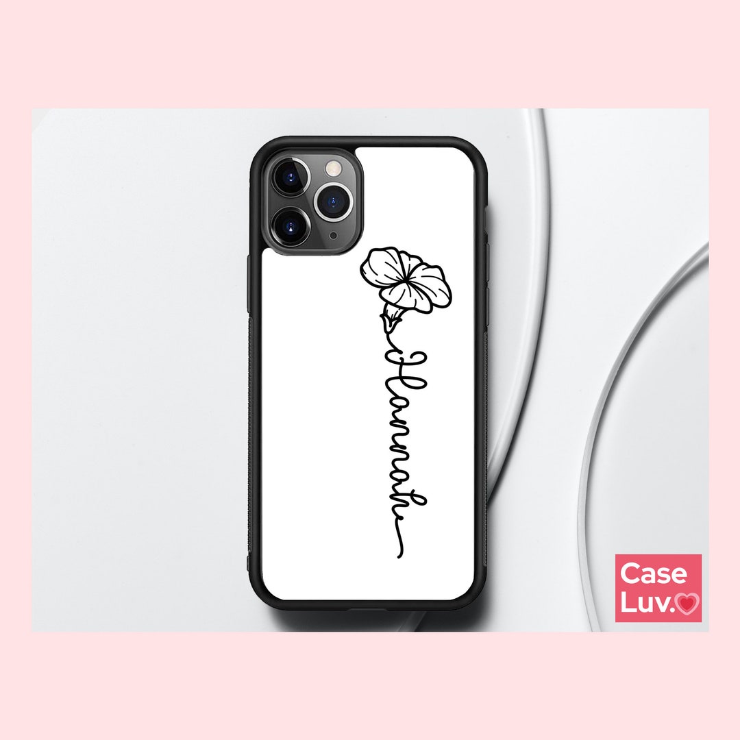 Custom Birth Flower Name Phone Cases, Birth Month Floral Personalized