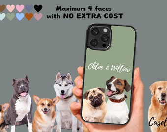 Custom Dog Digital Portrait Phone Case with Name Personalized Pet Phone Case Custom Cat Custom Dog Phone Case Pet Painting Memorial Gift