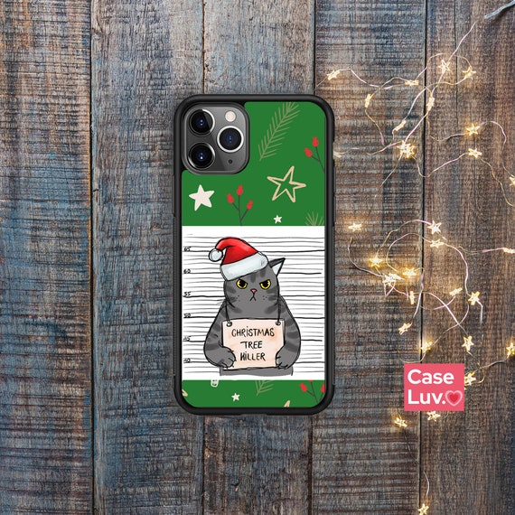 Funny Christmas Cat Phone Case Cover, Cat Phone Case, iPhone 14 Pro Max,  iPhone 13, iPhone 12, iPhone 11, iPhone 7, Cat Mom Gift Phone Case 