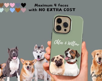 MagSafe - Coque de téléphone personnalisée pour chien avec portrait numérique et coque de téléphone personnalisée pour animal de compagnie, chat personnalisée, coque de téléphone personnalisée pour chien, peinture pour animal de compagnie, cadeau commémoratif