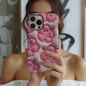 Hibiscus Floral 3D Graphic Phone Case for iPhone 16 iPhone 15 iPhone 14 iPhone 13 Pixel 9 Galaxy S24 Aloha Phone Case cover Protective