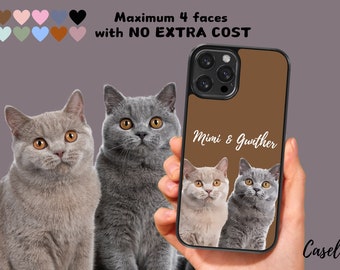 Personalized Cat Portrait Phone Case Cat mom Birthday Gift Custom Pet Phone Case Custom Dog Cat Horse Painting iPhone Case Memorial Gift