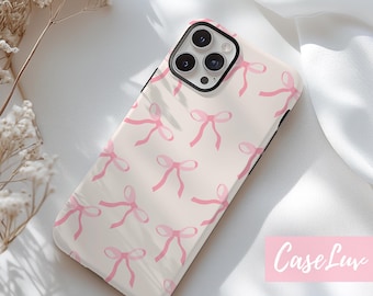 Pink Bow Tough Phone Case: Coquette Style