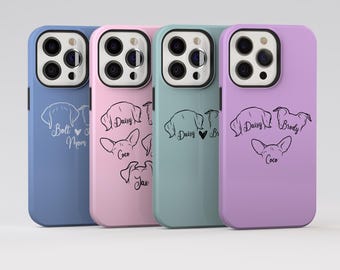 Dog Mom Phone Case for Dog mom Christmas gift Dog Ears Name MagSafe Phone case for iPhone 16 14 13 12 Pro Max Cover Personalized Dog gift