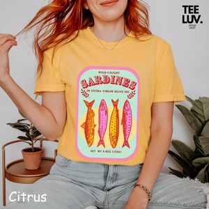 Preppy Sardines T-Shirt: Retro Italian Summer Tee Citrus