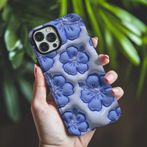 Tropical Hibiscus 3D Graphic Phone Case for iPhone 16 iPhone 15 iPhone 14 iPhone 13 Pixel 9 Galaxy S24 Hawaiian Phone Case cover Protective