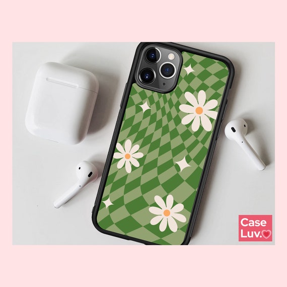 Cute Checkered Flowers Phone Case for iPhone 11, 12, 13, 14, Pro